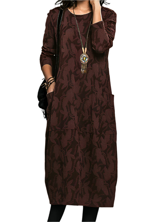 Damen Winterkleid mit Taschen und elegantem Design 0