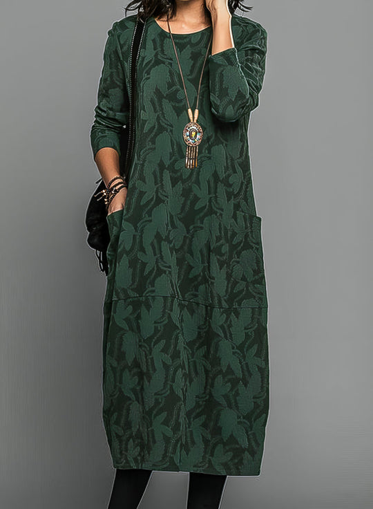 Damen Winterkleid mit Taschen und elegantem Design 1