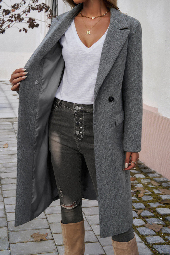 Damen Wintermantel Lang Geschnitten Tailliert 1