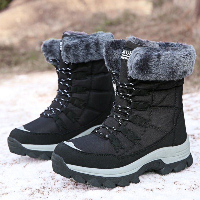 Damen Winterstiefel Gefüttert Warm Sportlich 2