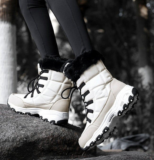 Damen Winterstiefel Gefüttert Warm Sportlich 5