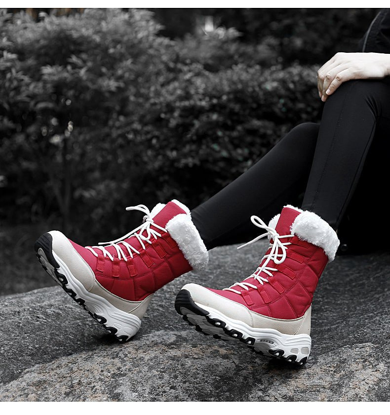 Damen Winterstiefel Gefüttert Warm Sportlich 7