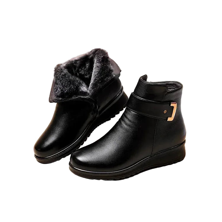 Damen Winterstiefel Mit Seitlichem Reißverschluss Und Modischem Design 0