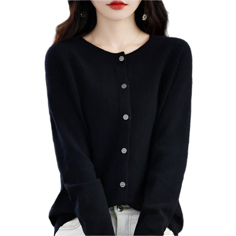 Damen Wollweste Rundhalsausschnitt 100% Wolle Klassisch Elegant 0