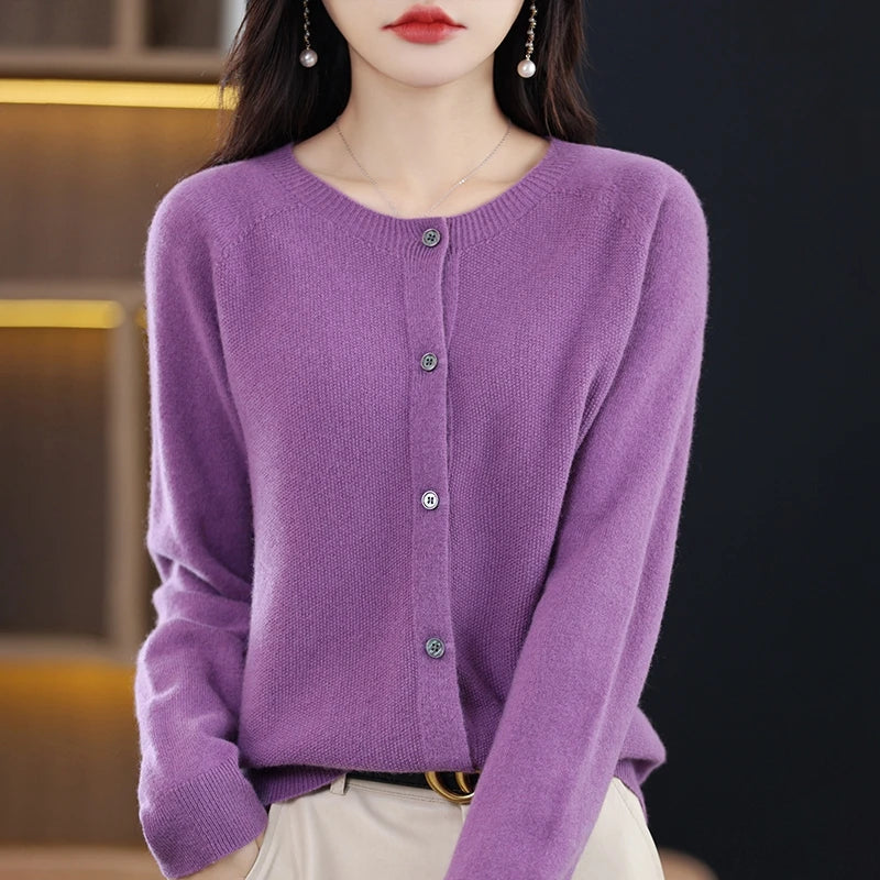 Damen Wollweste Rundhalsausschnitt 100% Wolle Klassisch Elegant 10