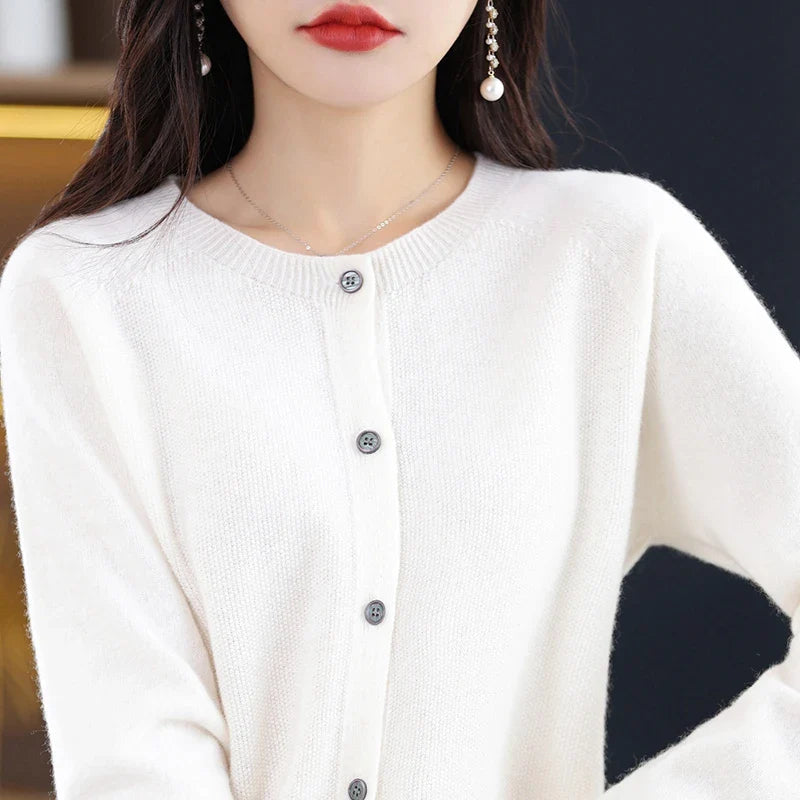 Damen Wollweste Rundhalsausschnitt 100% Wolle Klassisch Elegant 12