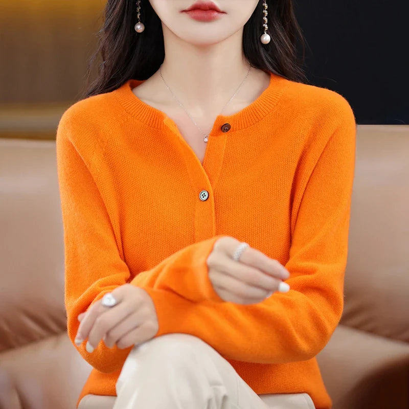 Damen Wollweste Rundhalsausschnitt 100% Wolle Klassisch Elegant 16