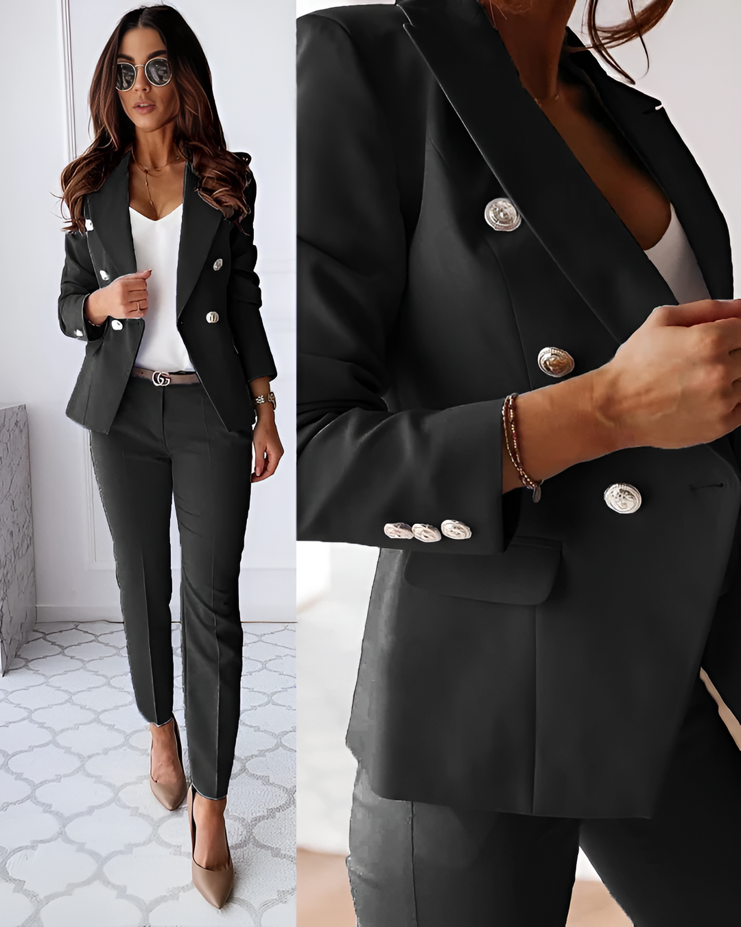 Damen Zweiteiliges Set Blazer und Hose Modern 4
