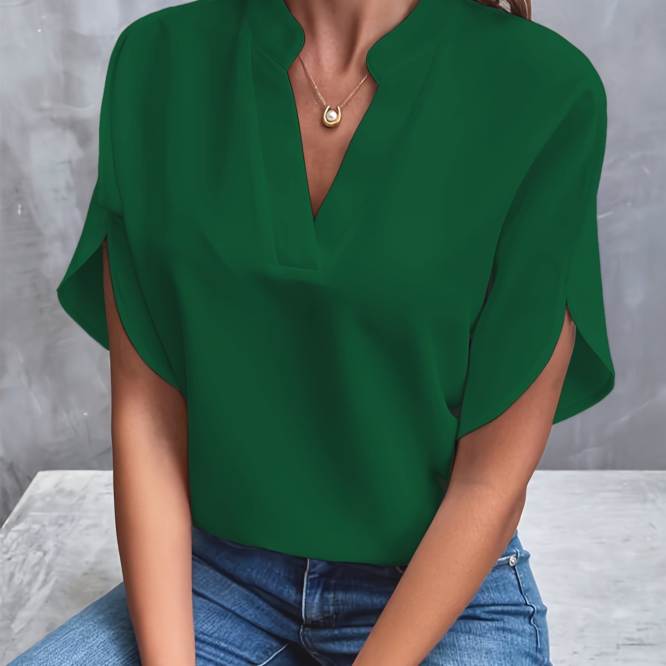 Damenbluse Elegante Viskose Polyester für Festliche Anlässe 13
