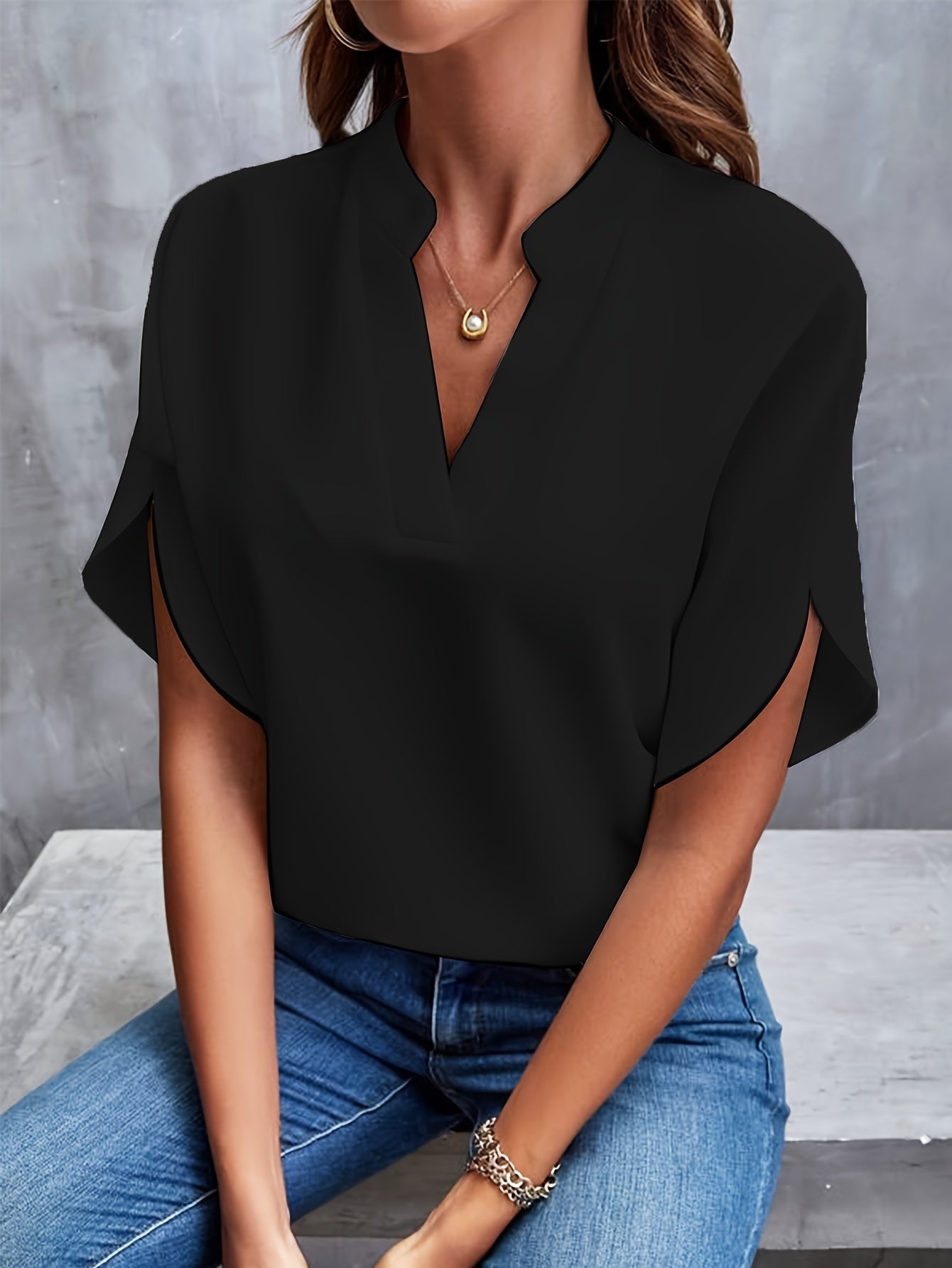 Damenbluse Elegante Viskose Polyester für Festliche Anlässe 3