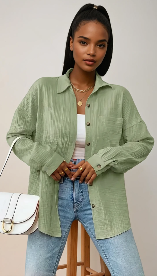 Damenbluse Klassisch Entspannt 100% Baumwolle - Vielseitige Bluse für Alltag und Büro 4