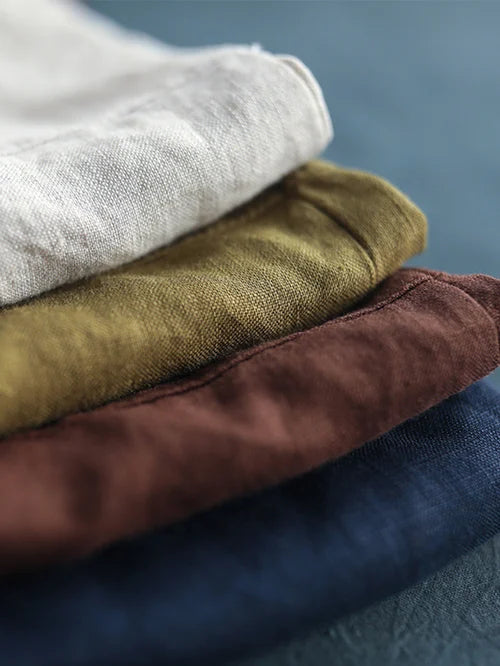 Damenbluse Langarm Lässig 100% Leinen 8