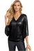 Damenbluse Wickeldesign Elegante Schimmernde Bluse für Festliche Anlässe 0