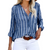 Damenbluse mit gestreiftem Design und Knotenverschluss 0