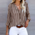 Damenbluse mit gestreiftem Design und Knotenverschluss 2