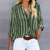 Damenbluse mit gestreiftem Design und Knotenverschluss 3