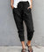Damenhose Casual Hoher Bund mit Schnürung Atmungsaktives Gewebe 1