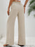 Damenhose Hohe Taille Gerade Beinform Baumwolle mit Taschen und Bindeband 1