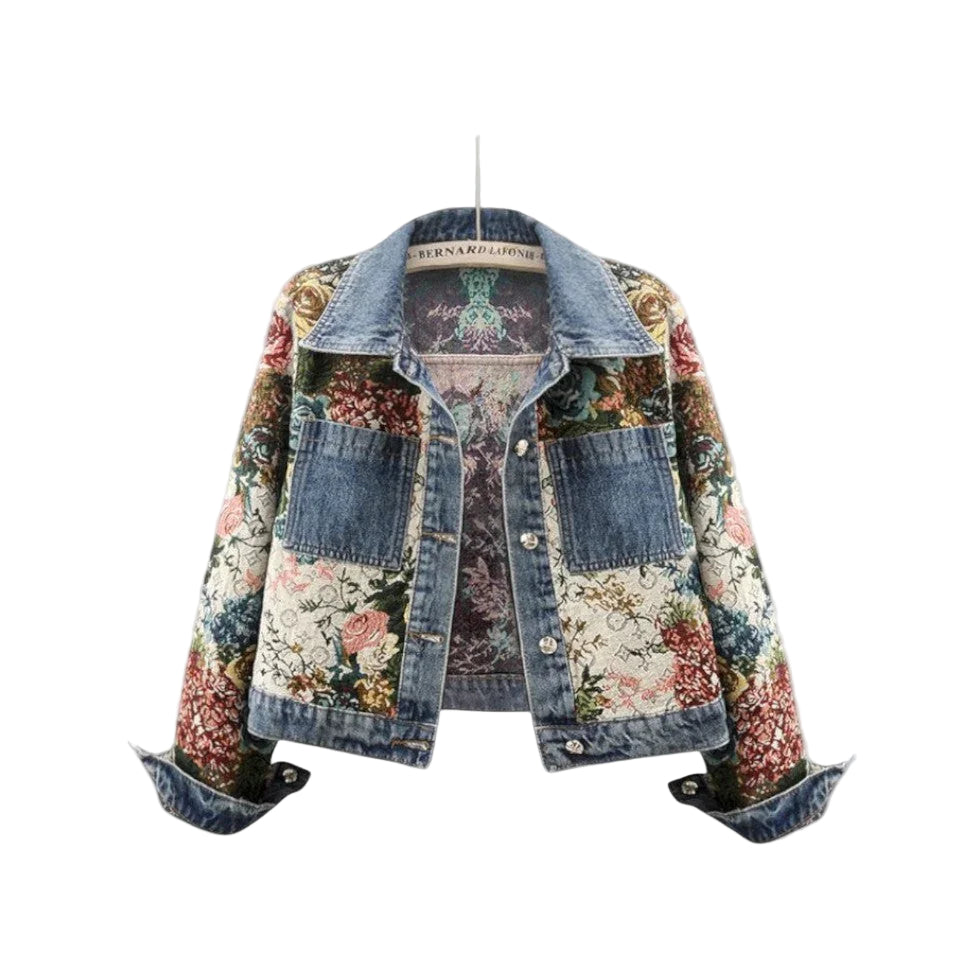 Damenjacke Boho-Stil mit Floral Patchwork Design 0