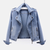 Damenjacke Denim Mit Asymmetrischem Reißverschluss Und Strukturiertem Design 1