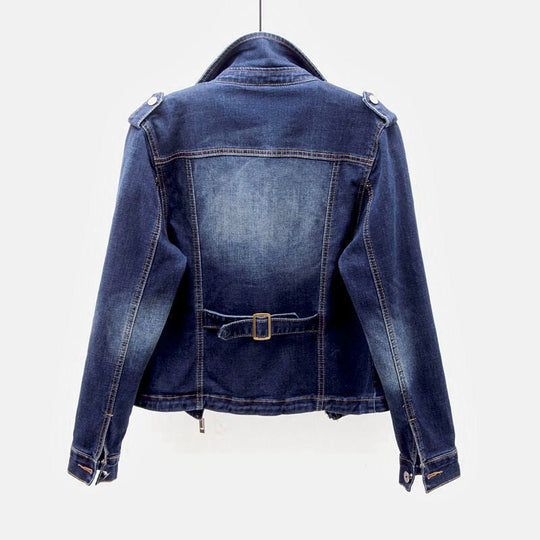 Damenjacke Denim Mit Asymmetrischem Reißverschluss Und Strukturiertem Design 4