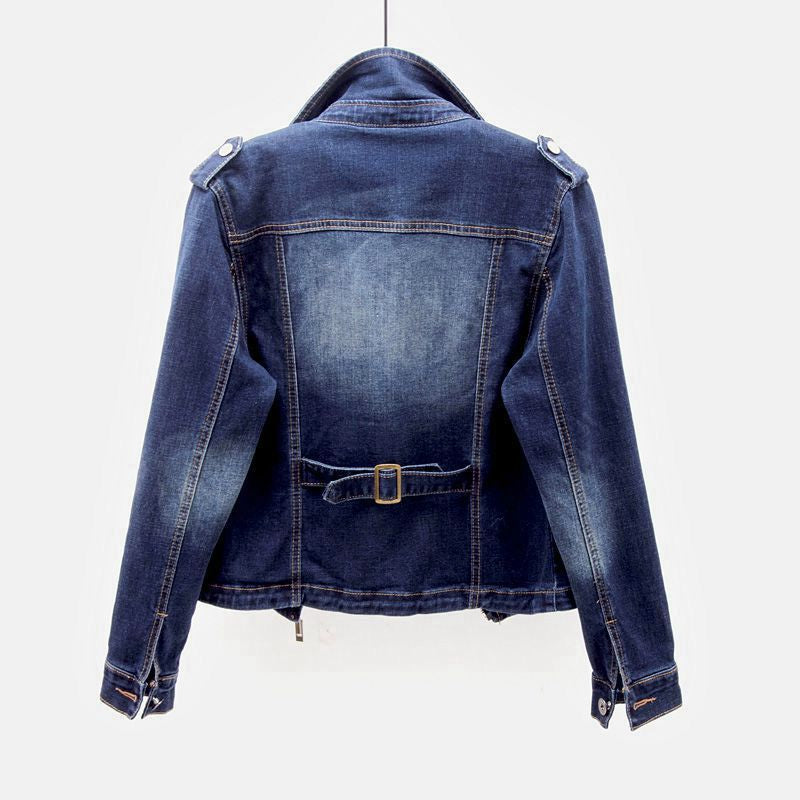 Damenjacke Denim Mit Asymmetrischem Reißverschluss Und Strukturiertem Design 4
