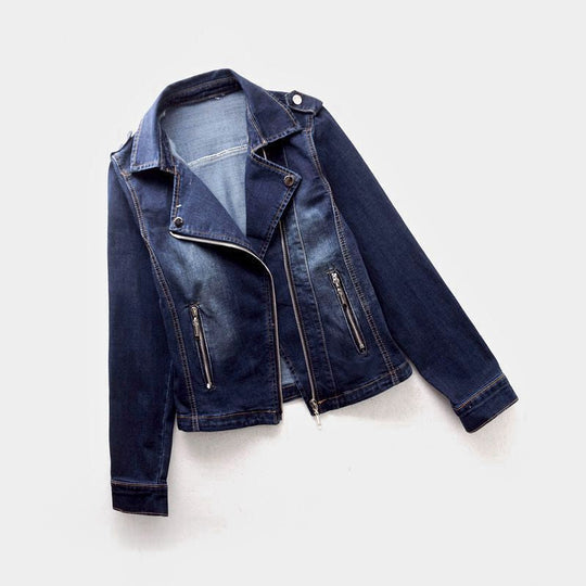 Damenjacke Denim Mit Asymmetrischem Reißverschluss Und Strukturiertem Design 5