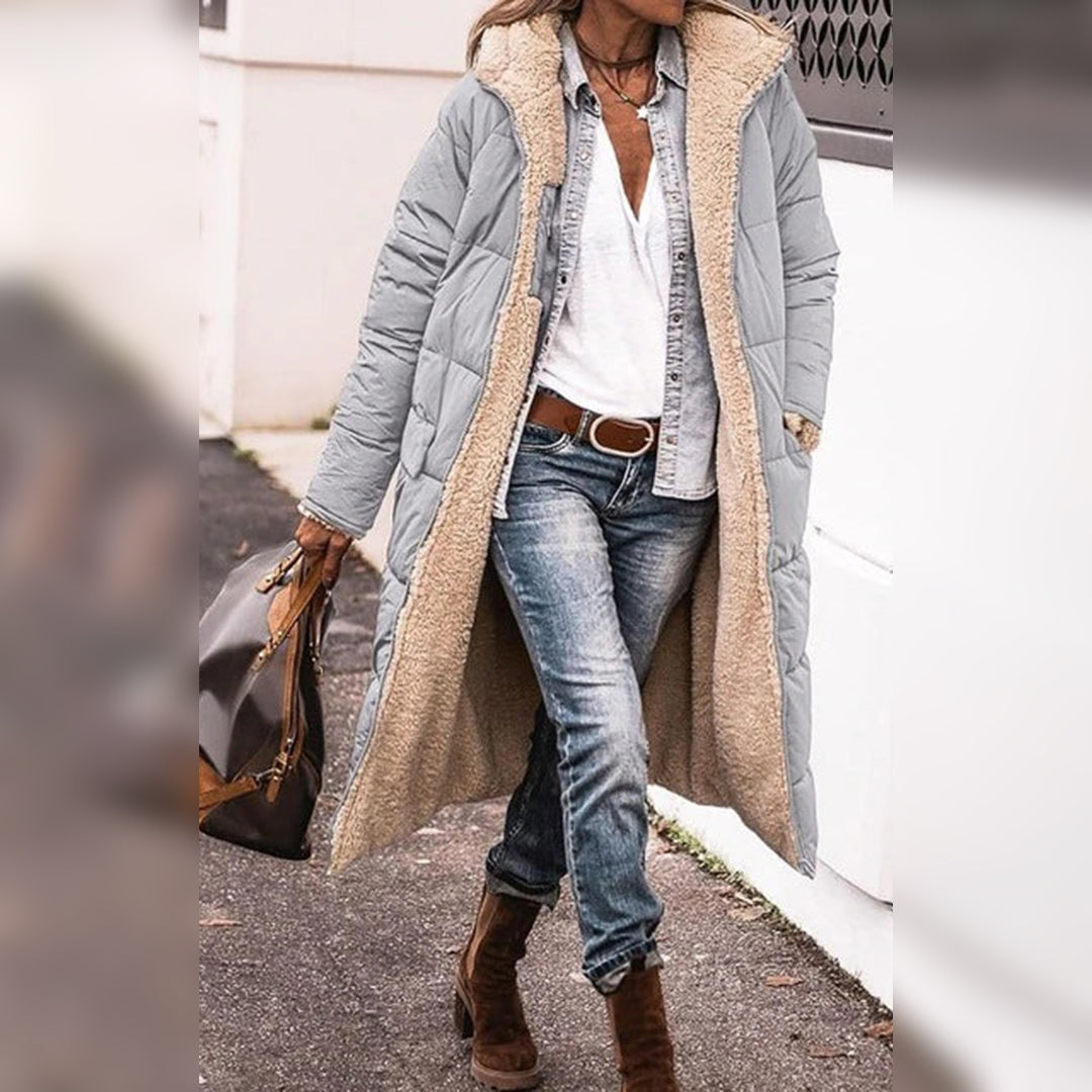 Damenjacke Lange Winterjacke Modisch Warm Strapazierfähige Stoffe 3
