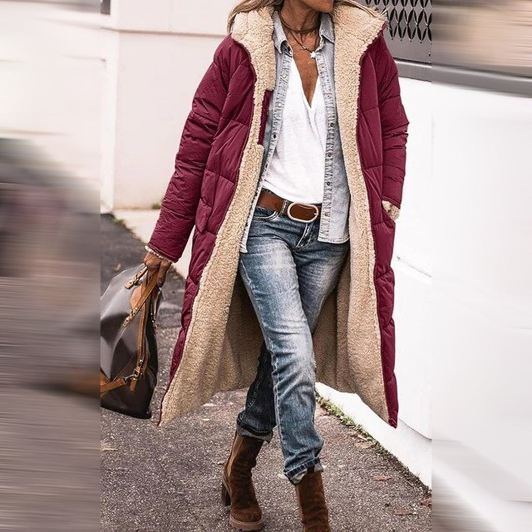 Damenjacke Lange Winterjacke Modisch Warm Strapazierfähige Stoffe 6