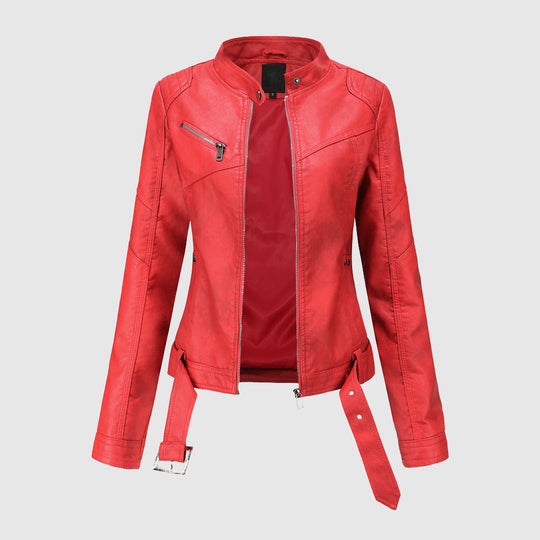 Damenjacke Modern Mit Reißverschluss Und Verstellbarer Taille 3