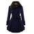 Damenjacke Winter Windbreaker Modisch Mit Abnehmbarer Kapuze 2