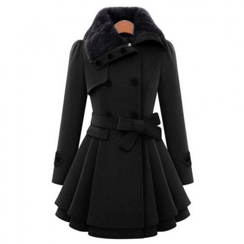 Damenjacke Winter Windbreaker Modisch Mit Abnehmbarer Kapuze 3