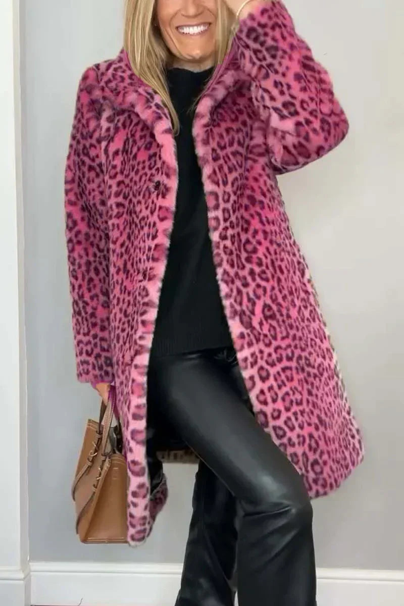 Damenjacke Winterjacke Leopardenmuster Modischer Schnitt 3