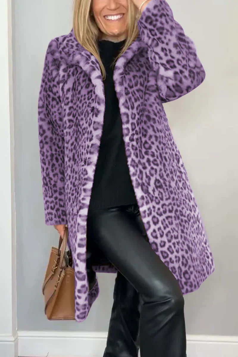 Damenjacke Winterjacke Leopardenmuster Modischer Schnitt 5