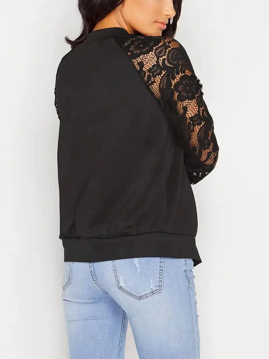 Damenjacke Zip-Up mit Spitzenärmeln Atmungsaktives Material 3