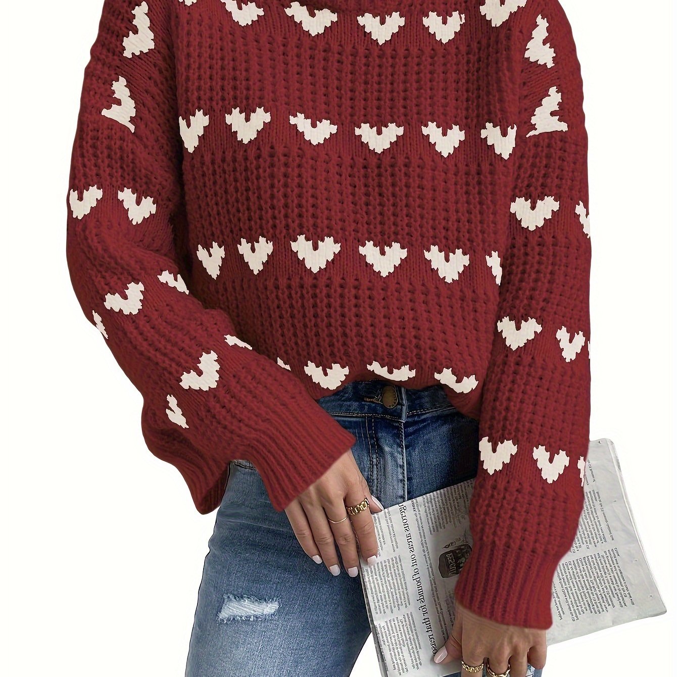Damenpullover Hoher Kragen Warme Pullover für Herbst und Winter 2