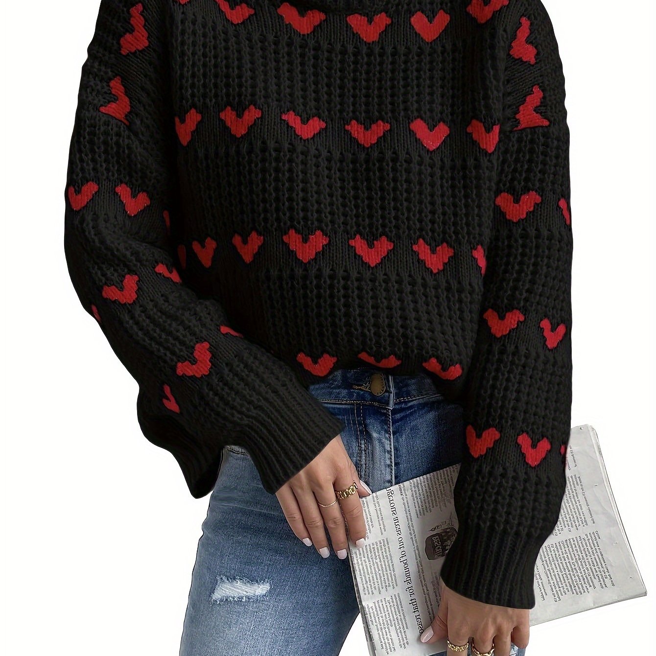 Damenpullover Hoher Kragen Warme Pullover für Herbst und Winter 3