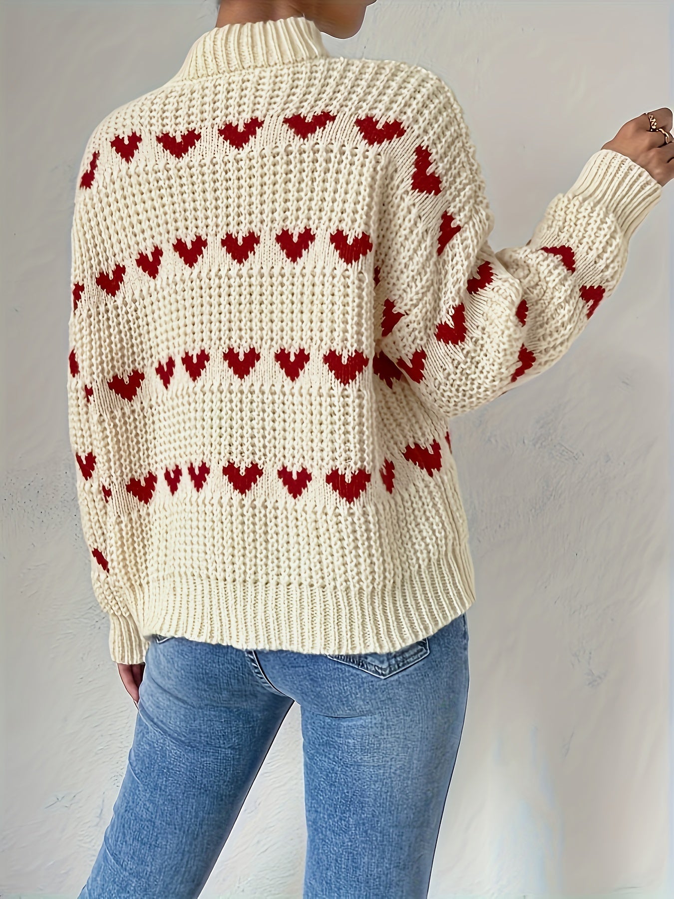 Damenpullover Hoher Kragen Warme Pullover für Herbst und Winter 4