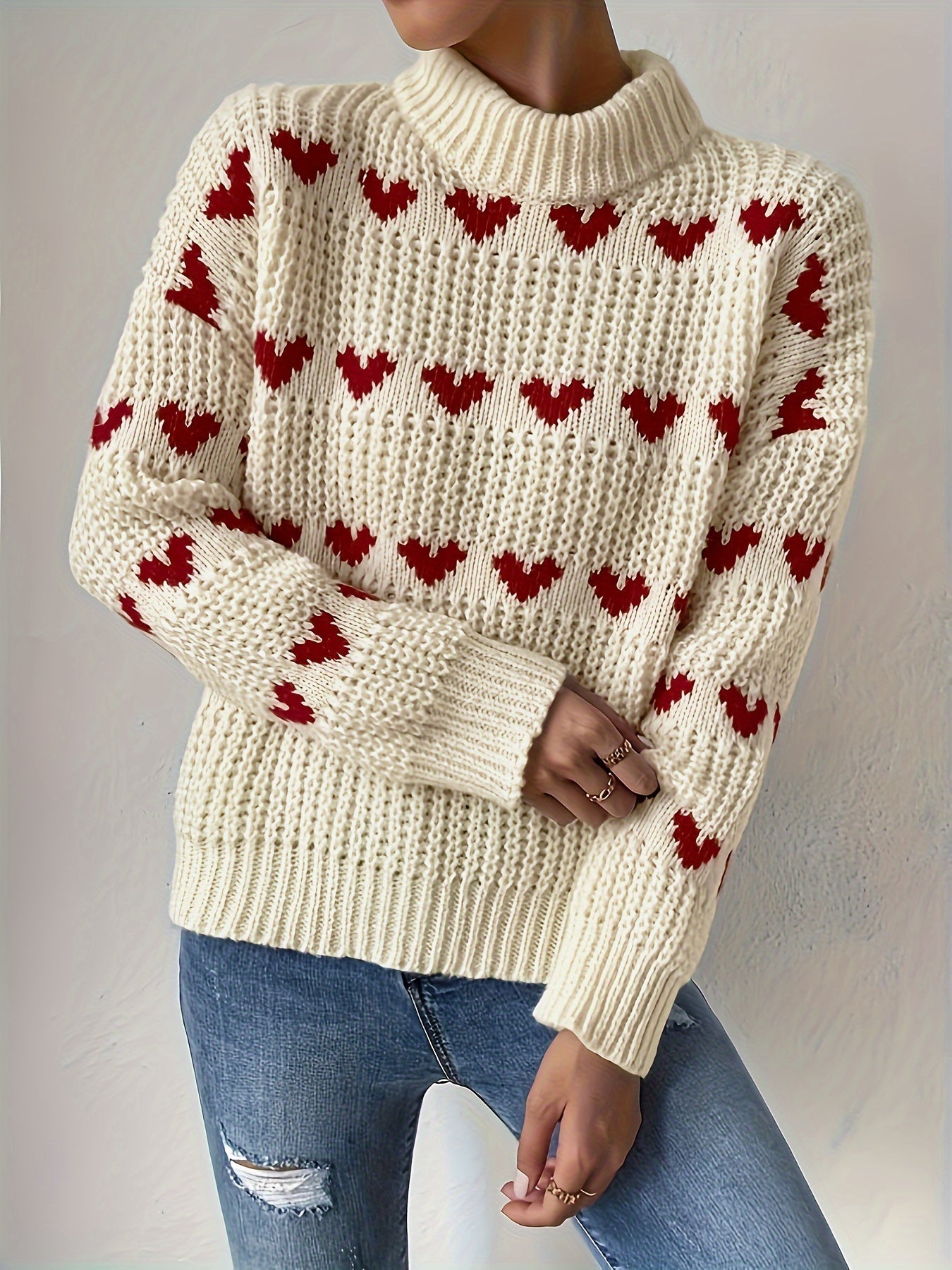 Damenpullover Hoher Kragen Warme Pullover für Herbst und Winter 6