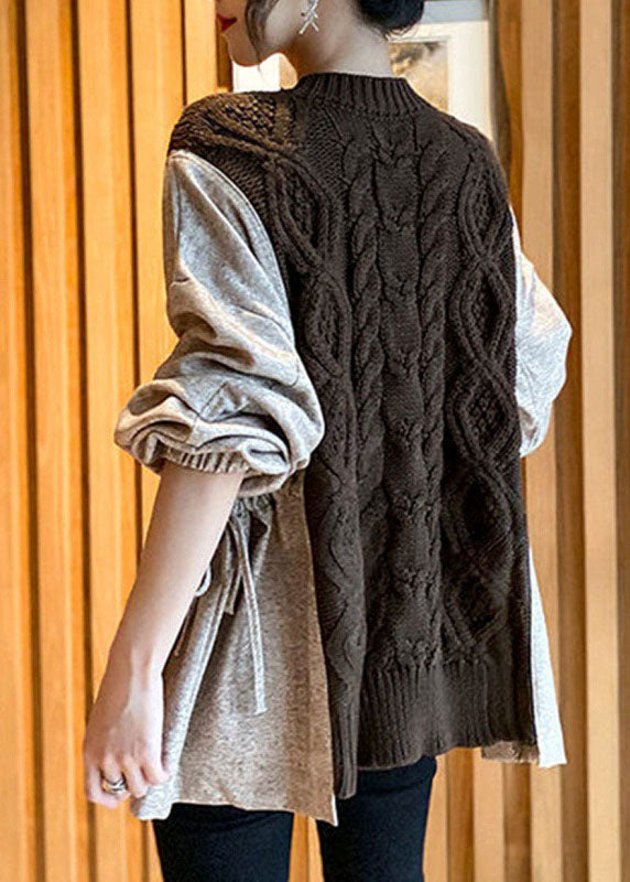 Damenpullover Mit Patchwork-Taschen Für Warme Herbsttage 3