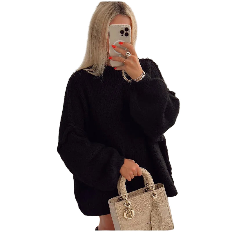 Damenpullover Oversize mit Stehkragen – Warme Pullover für kalte Tage 0