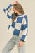 Damenpullover Oversized Karomuster Baumwolle 1