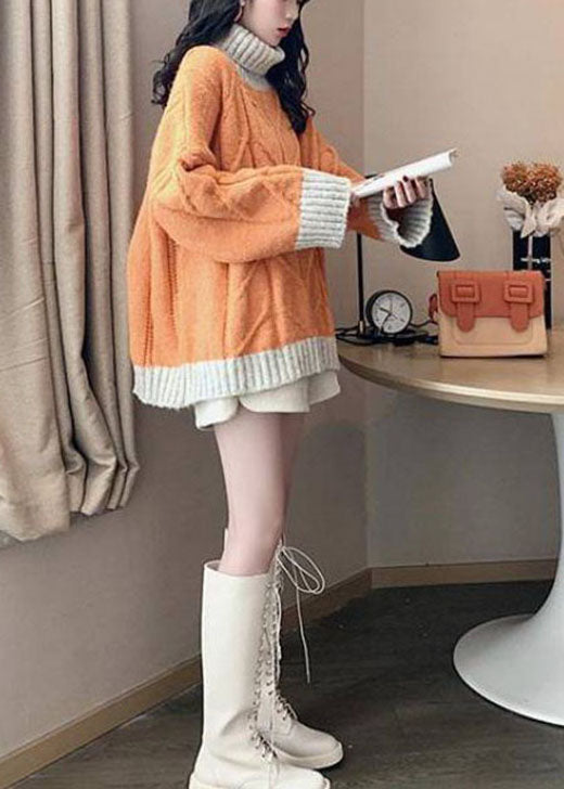 Damenpullover Rollkragen Patchwork Stil für Wintertage 3