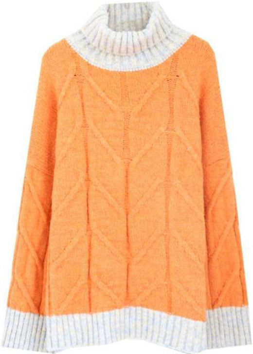 Damenpullover Rollkragen Patchwork Stil für Wintertage 4