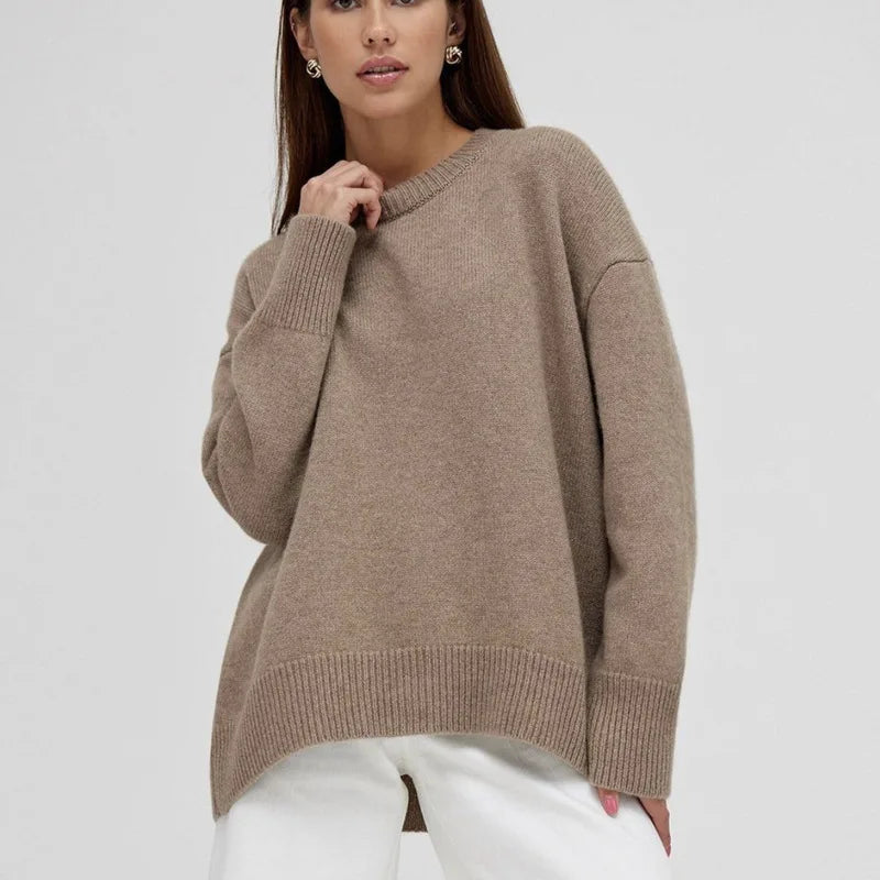 Damenpullover Runde Hals Warmes Strickmaterial für Kalte Tage 1