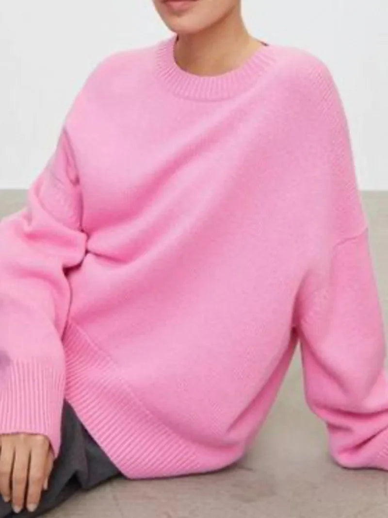 Damenpullover Runde Hals Warmes Strickmaterial für Kalte Tage 3
