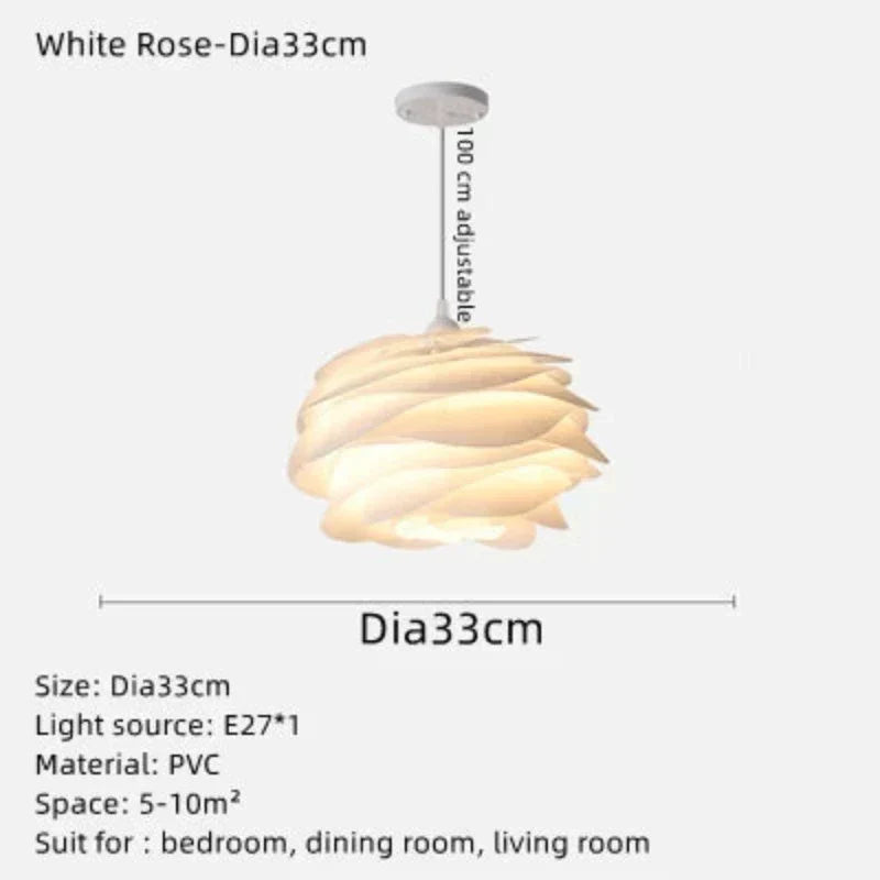 Deckenlampe mit Romantischer Rosengirlande für Wohnzimmer Schlafzimmer 3