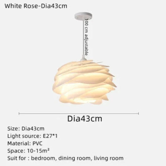 Deckenlampe mit Romantischer Rosengirlande für Wohnzimmer Schlafzimmer 4