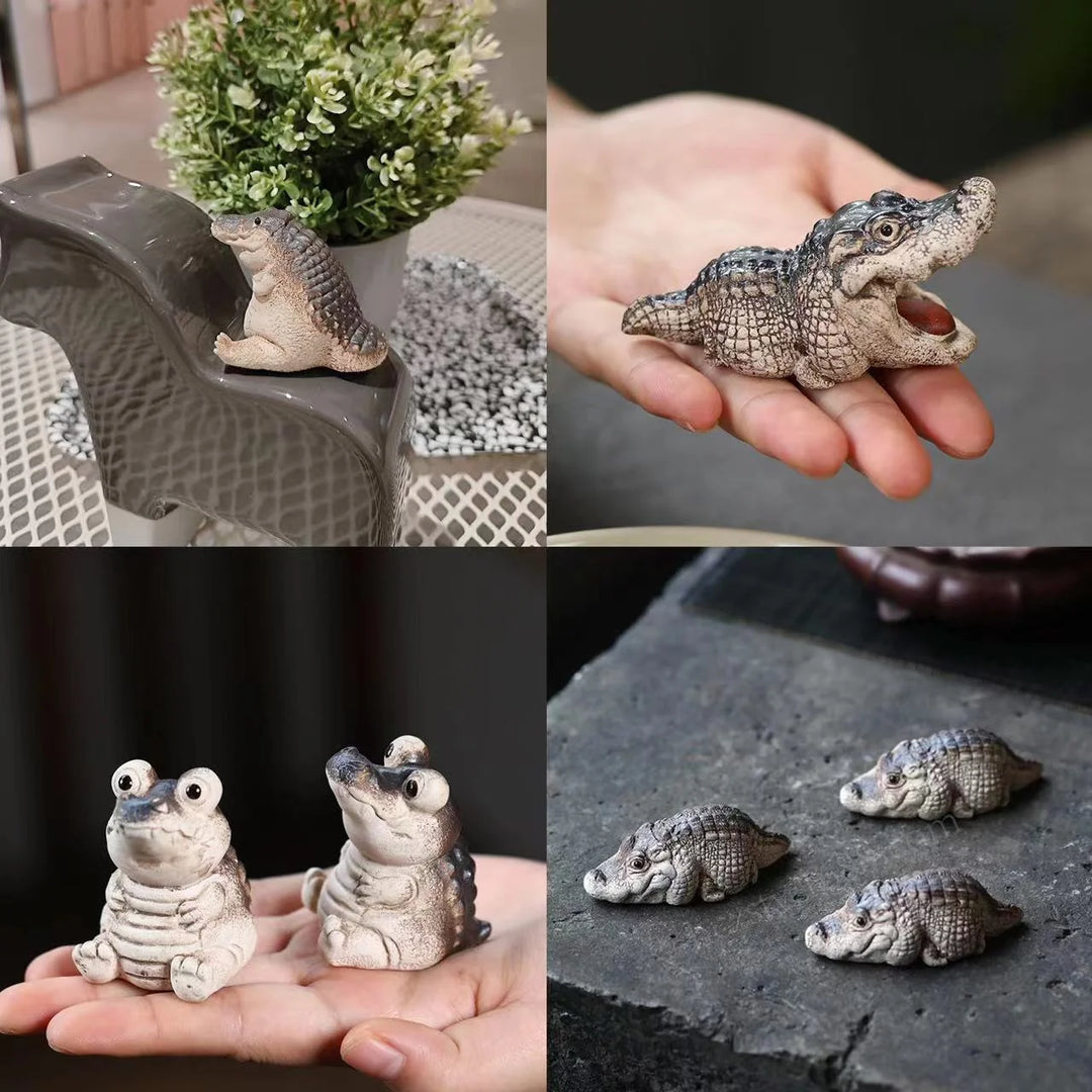 Dekofigur Krokodil für Wohnzimmer und Büro - Ausdrucksstarkes Design als Blickfang 1