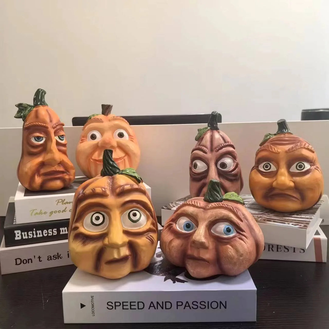 Dekofigur Kürbis Humorvoll für Herbst und Halloween 1